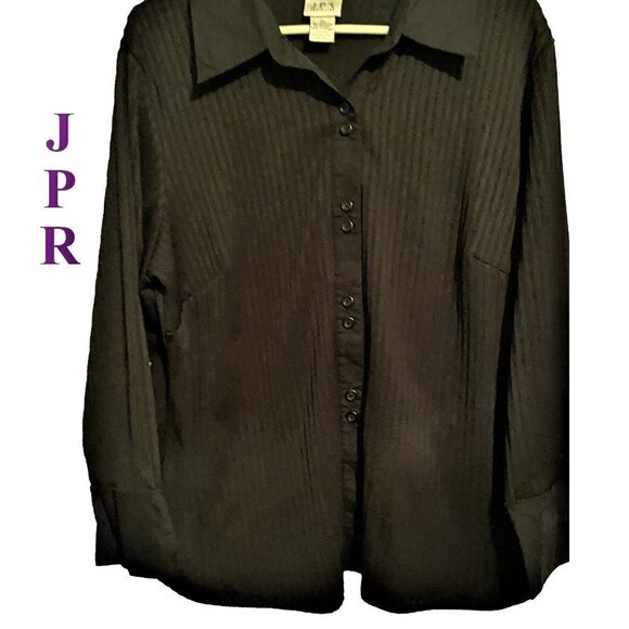 3 Tops for $25 NWOT JPR Separates Black Button Down Blouse - Picture 1 of 6